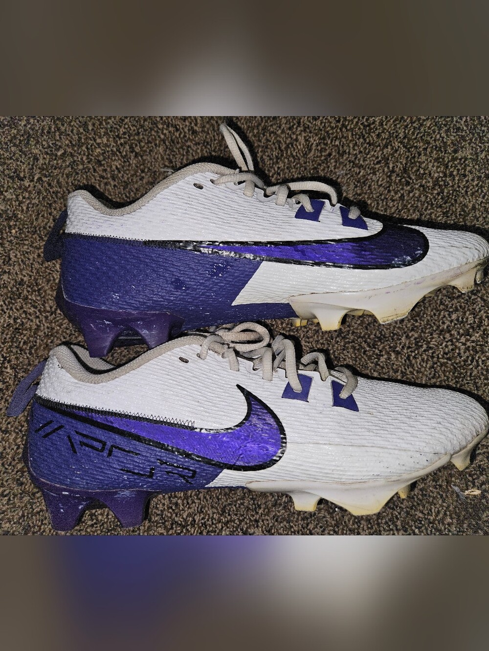 Nike Vapor Edge Speed 360 2 football cleats size 9.5 white/purple/black